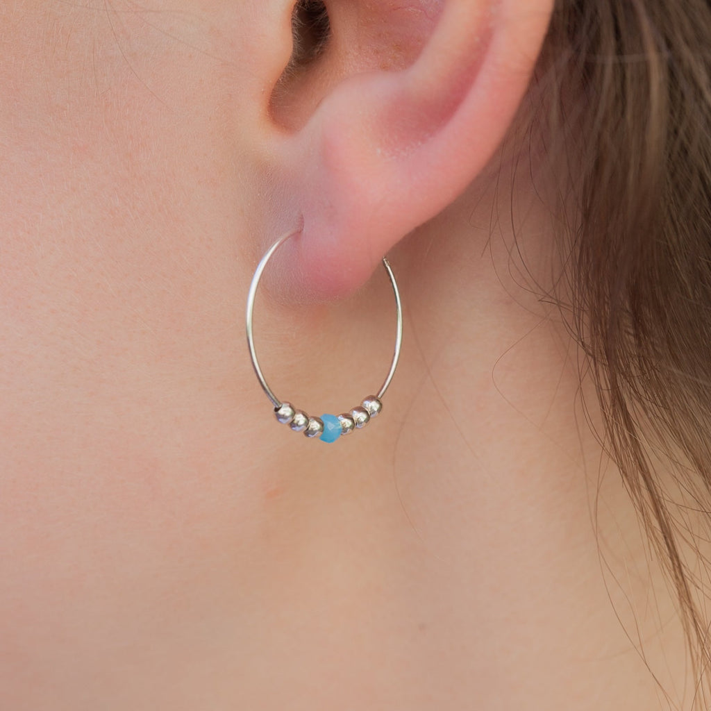 Creolen mit Perlen aus Silber | Shop Nory