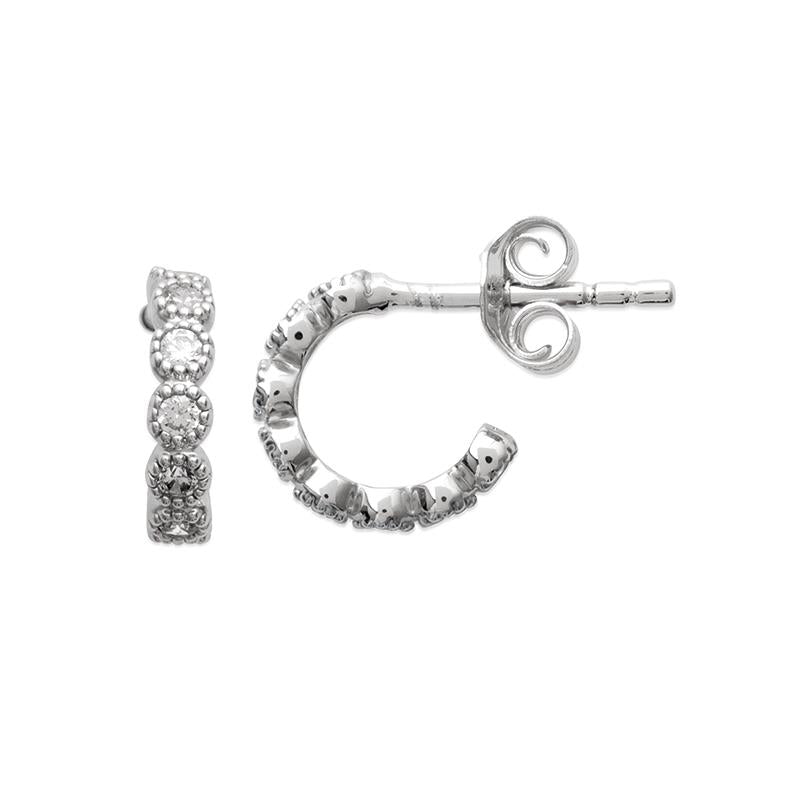 Creolen Ohrringe mit Zirkonia aus Silber | Shop Nory