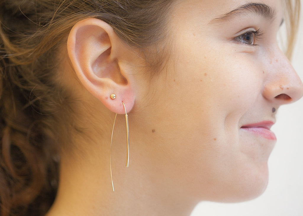 Minimalistische offene Creolen - 16Karat vergoldet | Shop Nory
