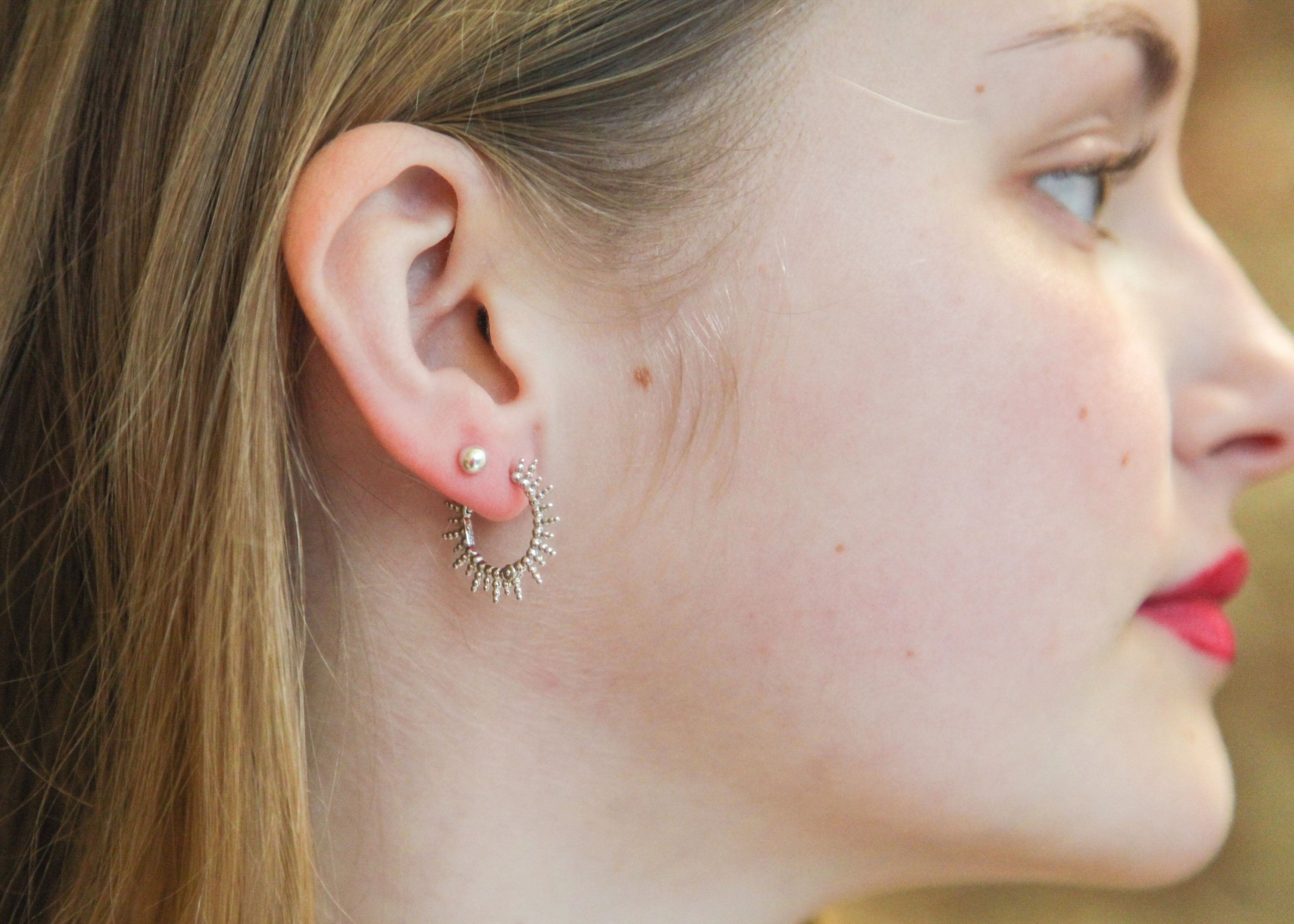 Sonnenstrahl-Creolen aus Silber - Creolen Sonne für Damen | Shop Nory