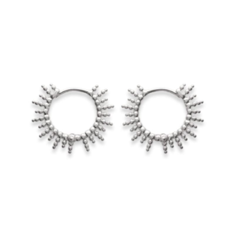 Sonnenstrahl-Creolen aus Silber - Creolen Sonne für Damen | Shop Nory