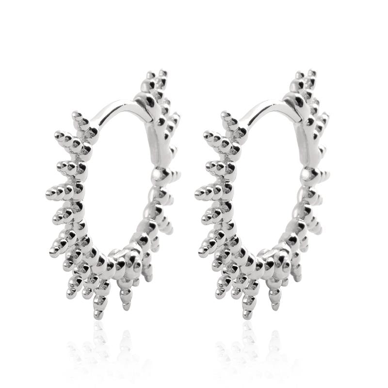 Sonnenstrahl-Creolen aus Silber - Creolen Sonne für Damen | Shop Nory