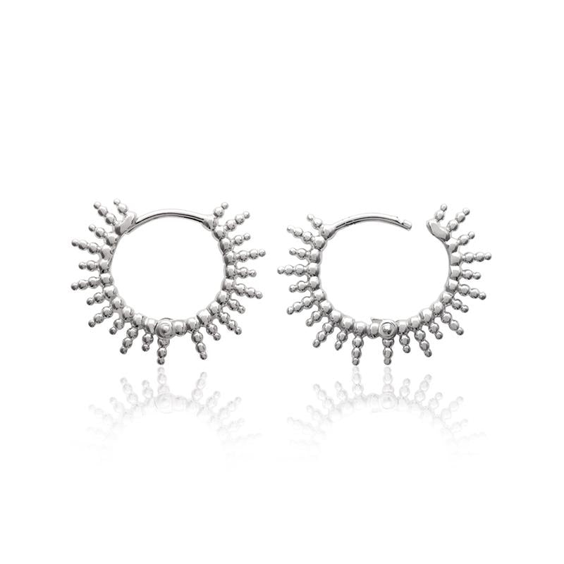 Sonnenstrahl-Creolen aus Silber - Creolen Sonne für Damen | Shop Nory