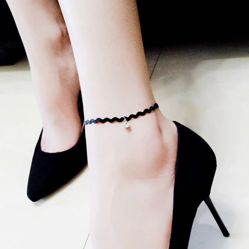 Häkel-Schwarze Fußkette | Shop Nory