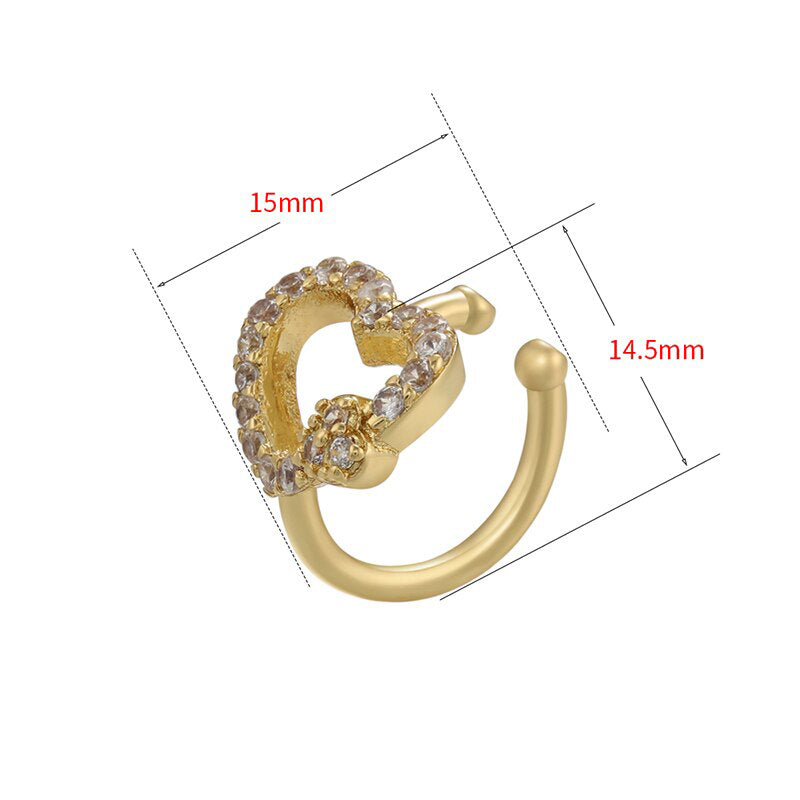 Kristall Ohr Cuff Herzform Ohr Clip | Shop Nory
