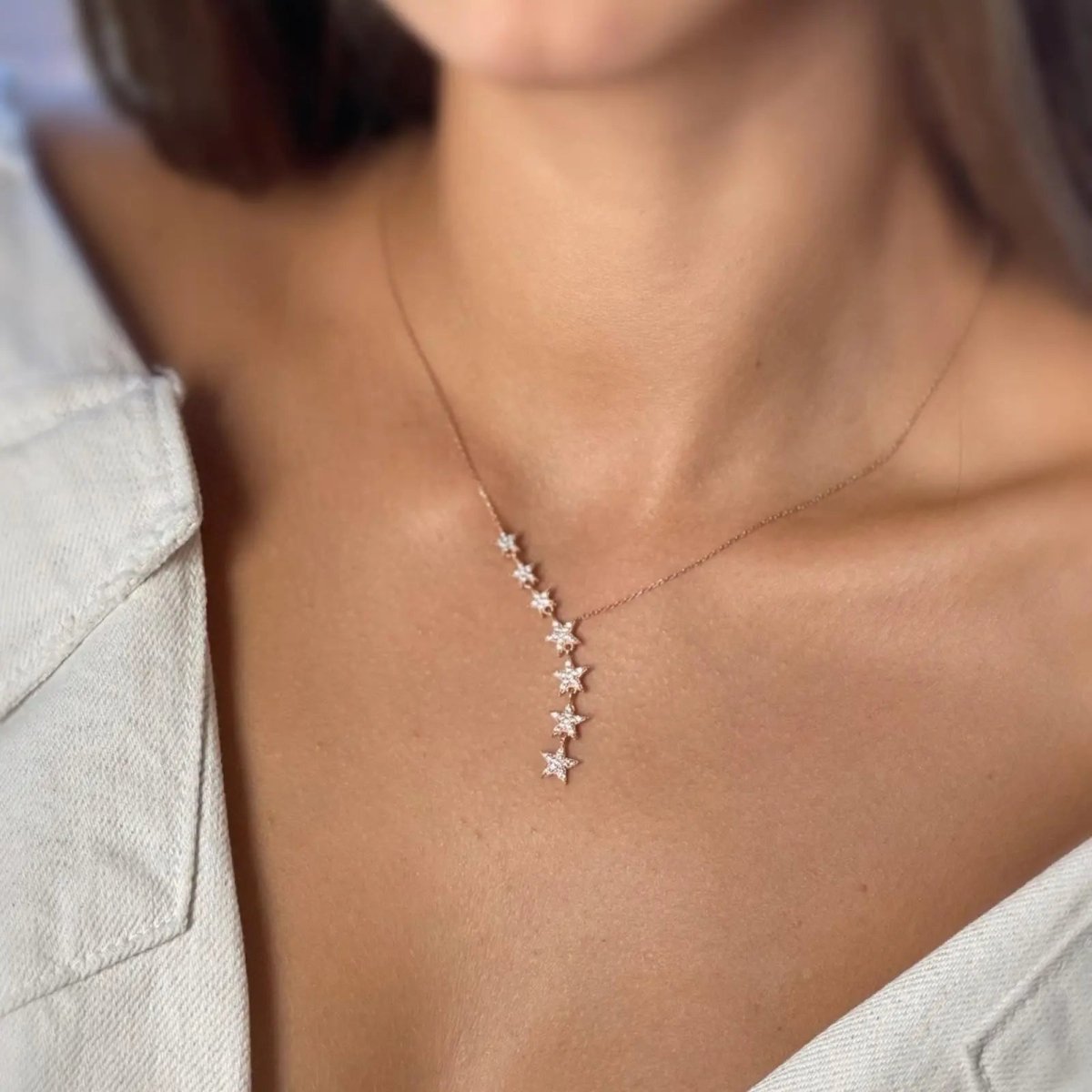 Kristall Silber/Gold/Roségold Stern Halsketten | Shop Nory