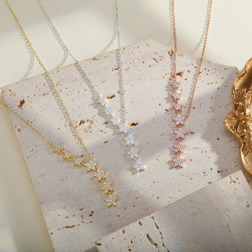 Kristall Silber/Gold/Roségold Stern Halsketten | Shop Nory