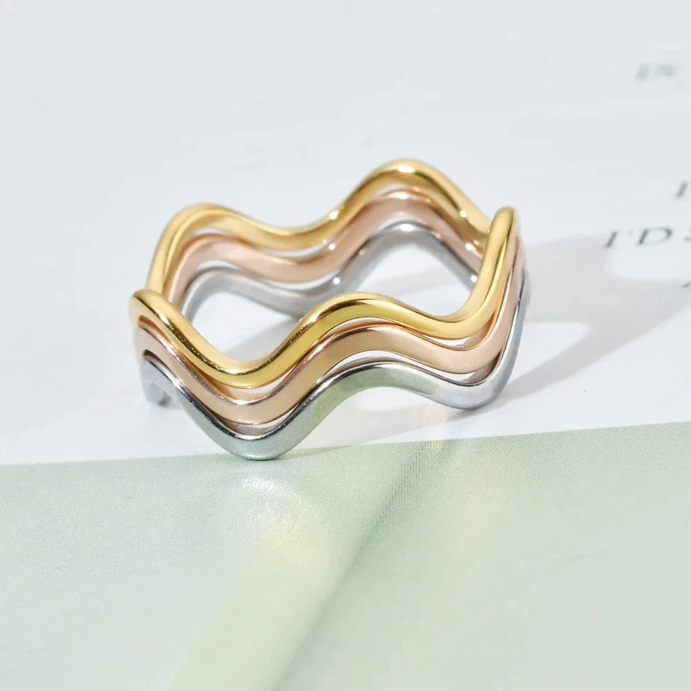 Curve Dünn Mode Edelstahl Ring | Shop Nory