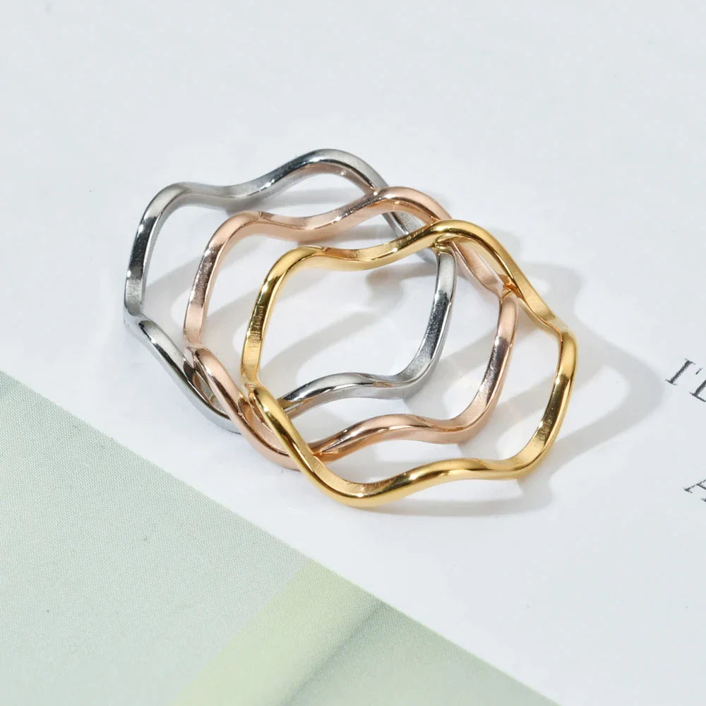 Curve Dünn Mode Edelstahl Ring | Shop Nory