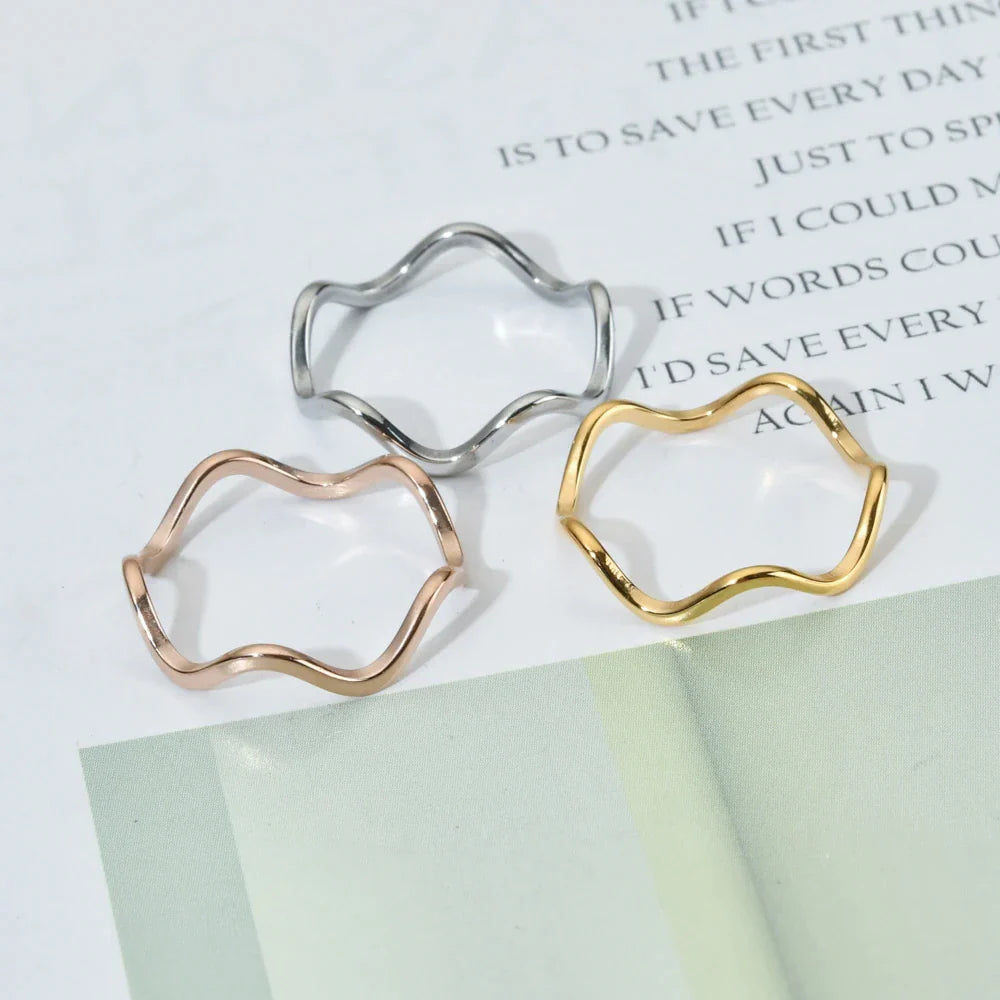 Curve Dünn Mode Edelstahl Ring | Shop Nory