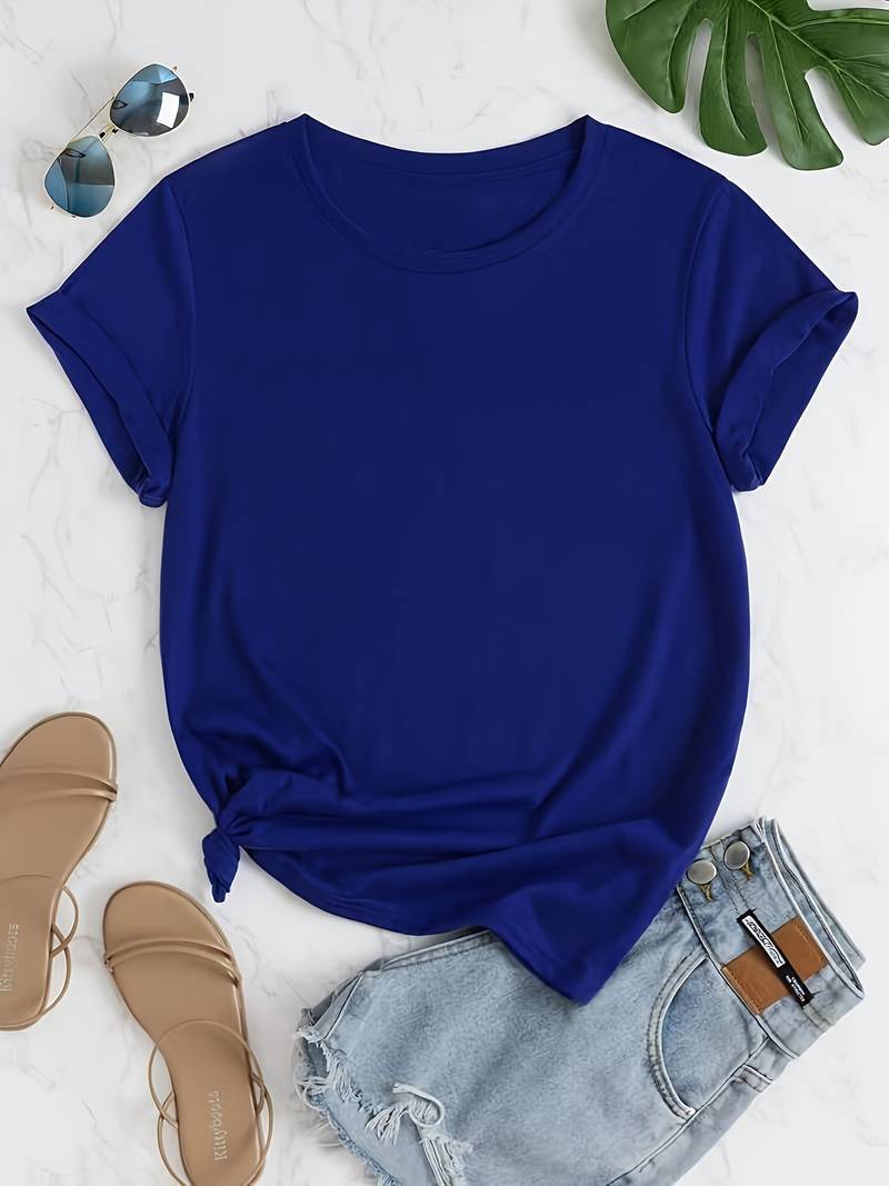 Schlichtes, einfaches Rundhals-T-Shirt