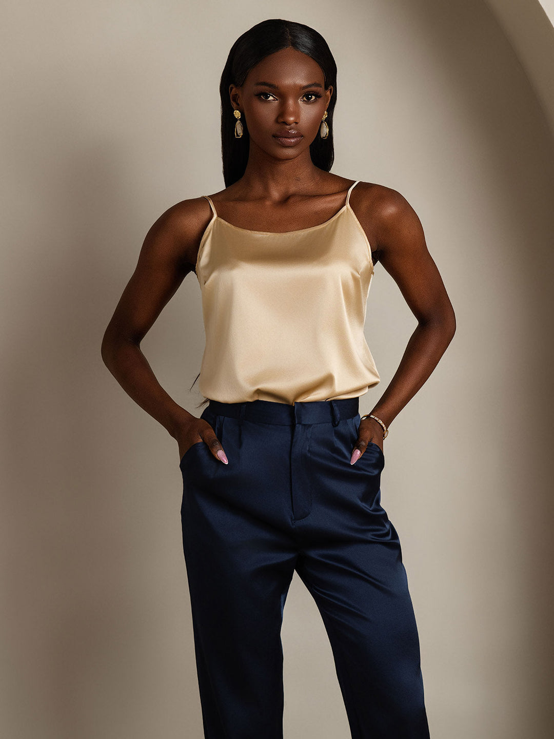 Seide Entspannt Spaghettiträger Camisole Top