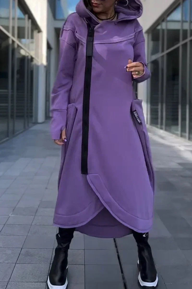 Langes Hoodie-Kleid mit Modernem Schnitt