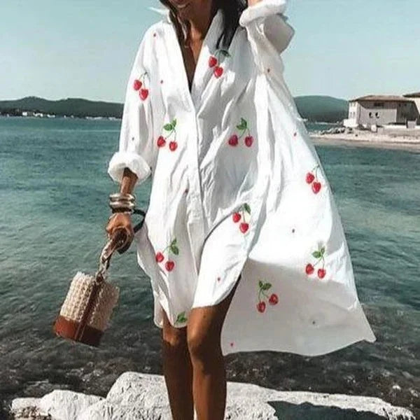 Lässiges Mittellanges Hemdkleid für Frauen