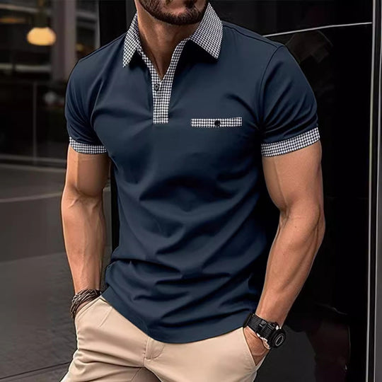 Farblich passendes POLO-Shirt mit Knöpfen