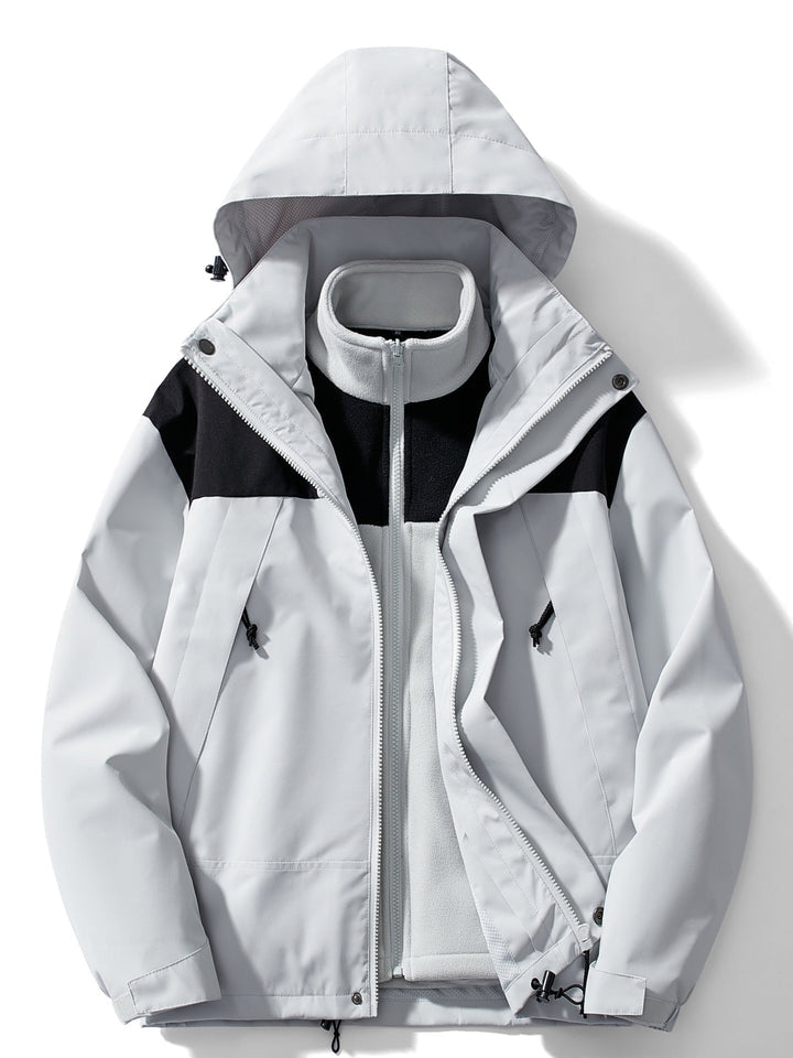 3 in 1 Outdoor Jacke Wasserdicht Winddicht Abnehmbare Kapuze