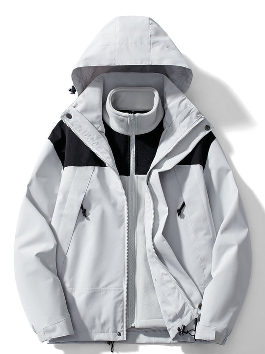 3 in 1 Outdoor Jacke Wasserdicht Winddicht Abnehmbare Kapuze