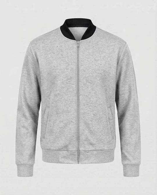 Herren Baumwollmischung Bomber Sweatjacke mit durchgehendem Reißverschluss und Seitentaschen Shop Nory