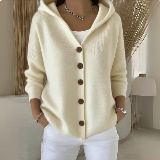 Hoodie-Cardigan mit Knöpfen