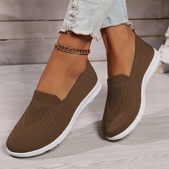 Einfarbige Gestrickte Sneaker Für Damen