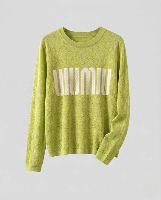 Damen Feinstrick-Pullover mit Rundhalsausschnitt, Jacquardstruktur und Logo-Front Shop Nory