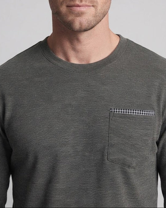 Herren Langarmshirt aus meliertem Jersey mit Brusttasche Shop Nory