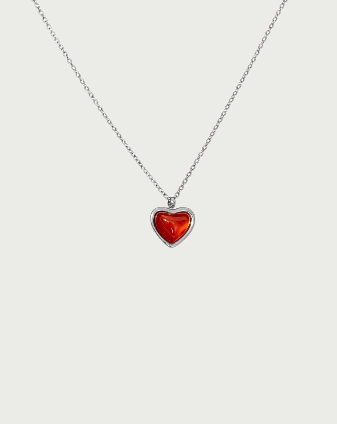 Rote Stein Herz Halskette | Shop Nory