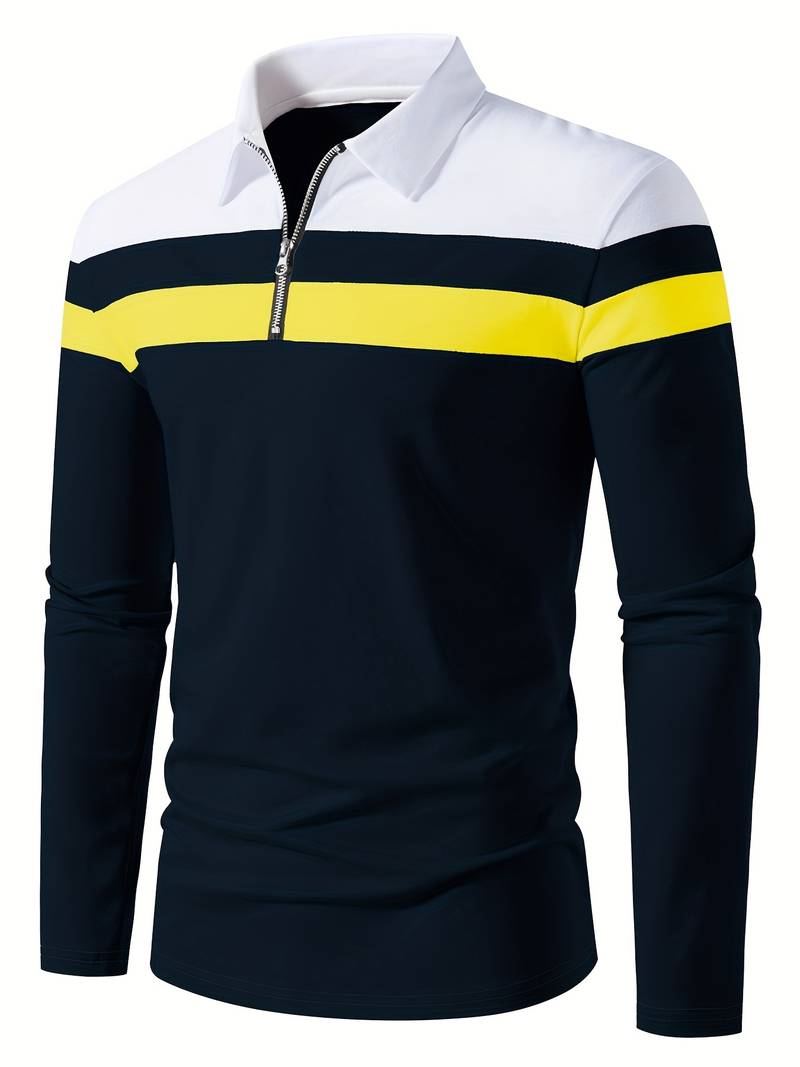 langärmliges poloshirt mit reißverschluss