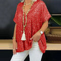 V-Ausschnitt Pailletten Bluse