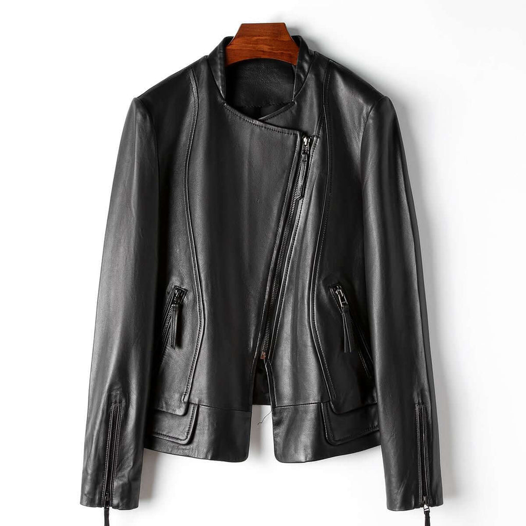 Damen Stilvolle Lederjacke