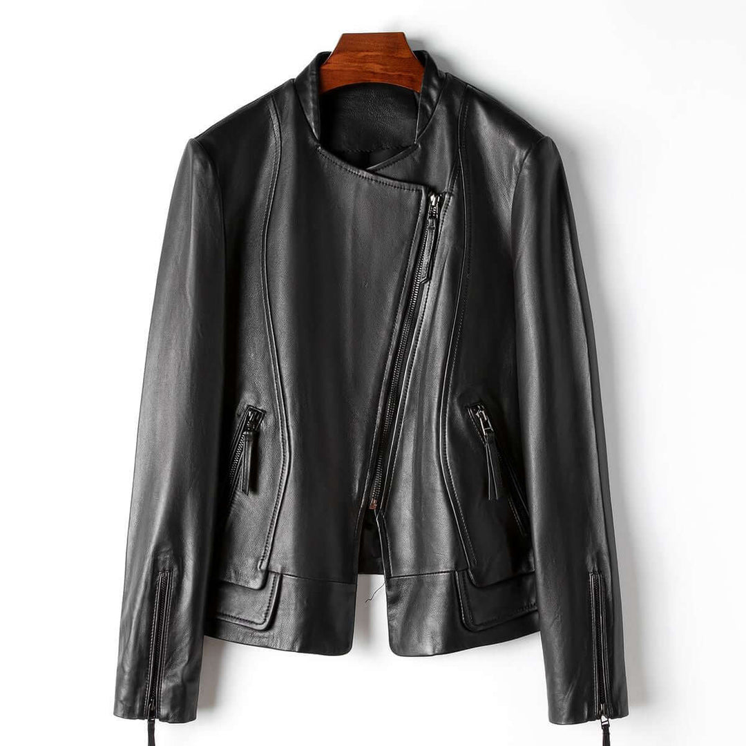 Damen Stilvolle Lederjacke