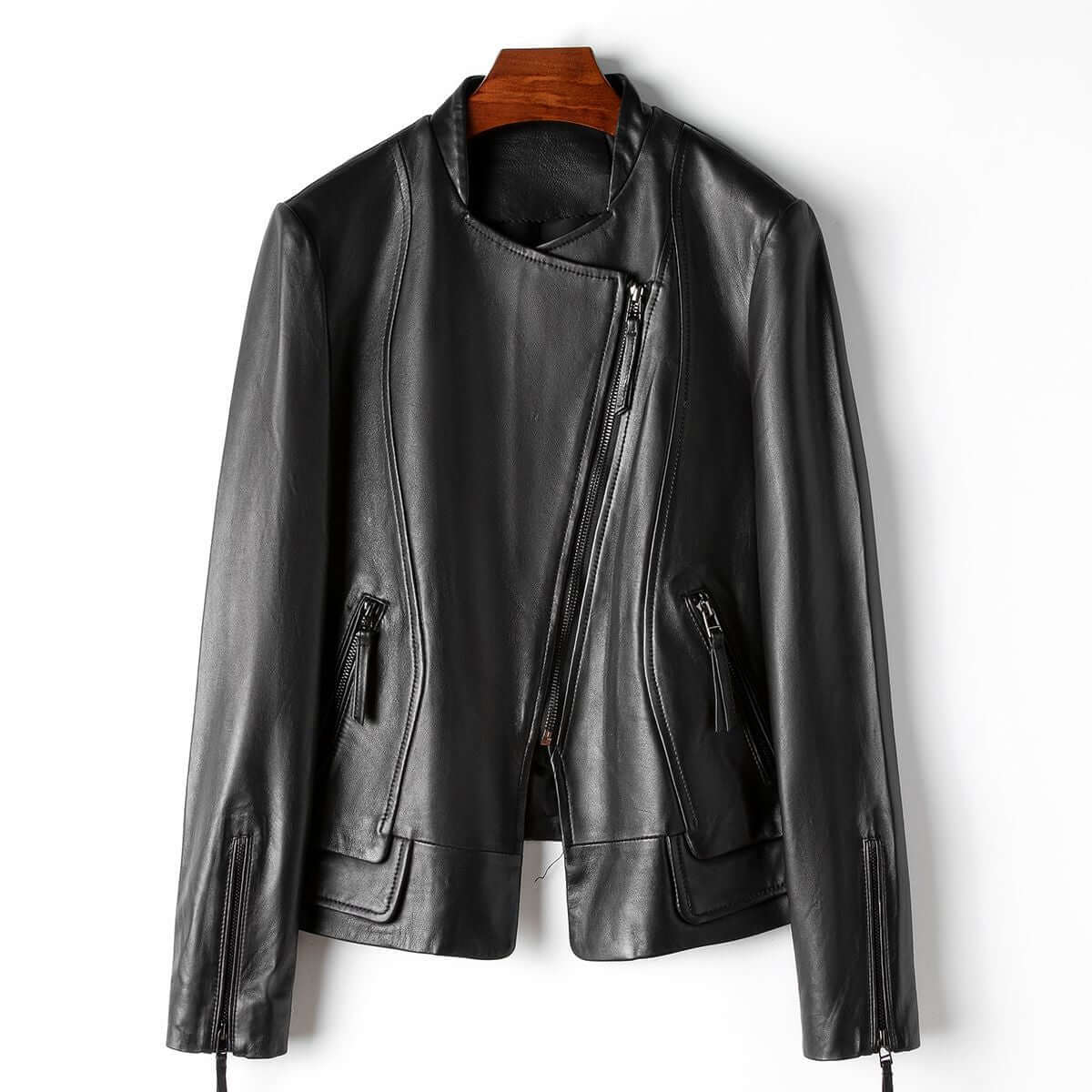 Damen Stilvolle Lederjacke