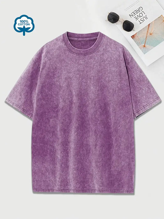 Baumwoll-T-Shirt mit Rundhalsausschnitt