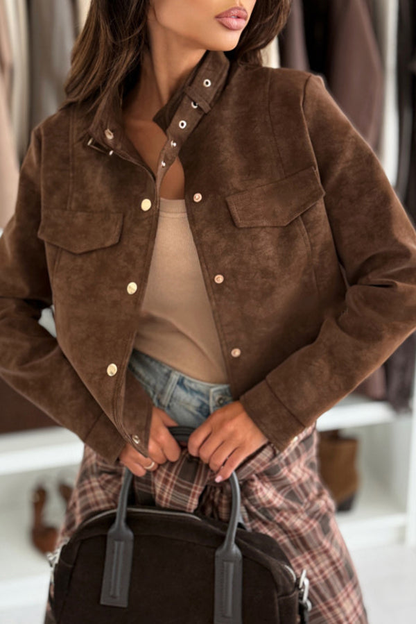 langärmelige Freizeitjacke mit Knöpfen