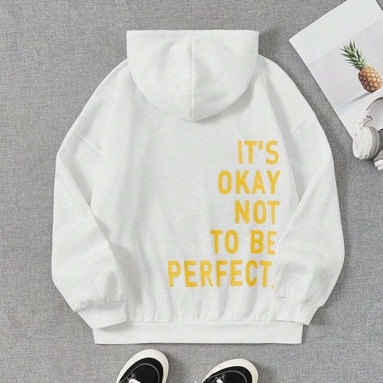ShopNory Damen Hoodie mit Rückenprint und Kapuze