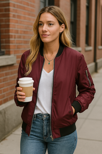 Bequeme Damen Bomberjacke mit Reißverschluss