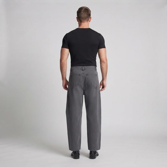 Herren Extraweite Utility-Palazzo-Hose mit markanten Diagonalnähten und tiefem Schritt Shop Nory