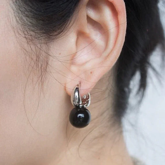 Stilvolle Schwarze Onyx Ohrringe – Lina | Shop Nory