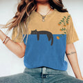 Black Cat Painting Kunst Kreatives T-Shirt für Frauen