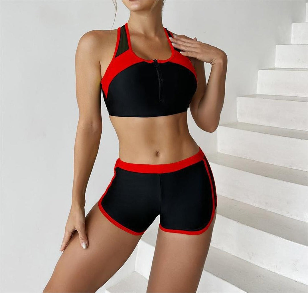 Split einfarbig Spleißen Bikini