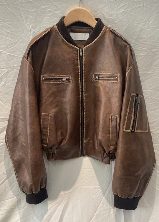 Leder Bomberjacke