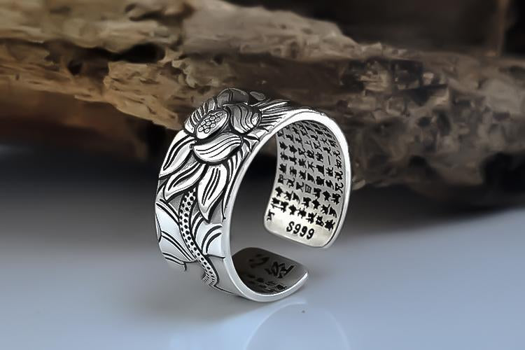 Silberner Lotus-Sutra-Ring | Shop Nory
