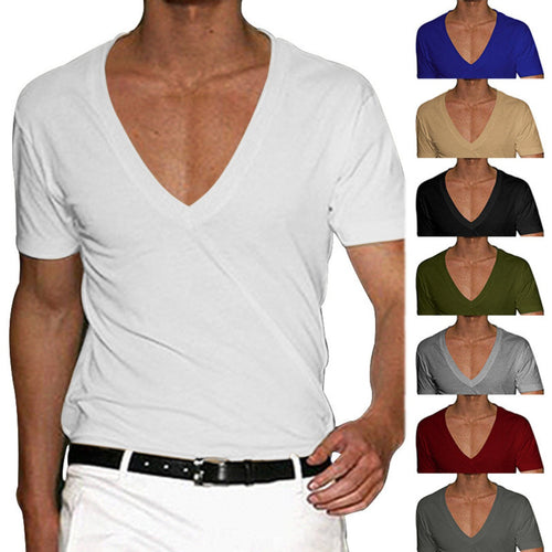 Slim Fit T-Shirt mit V-Ausschnitt