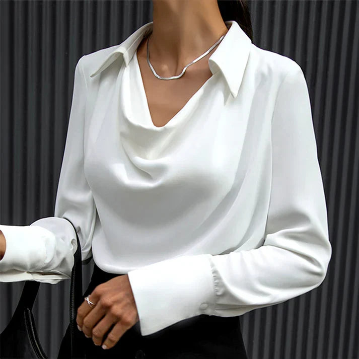 Lange Ärmel Satin Bluse