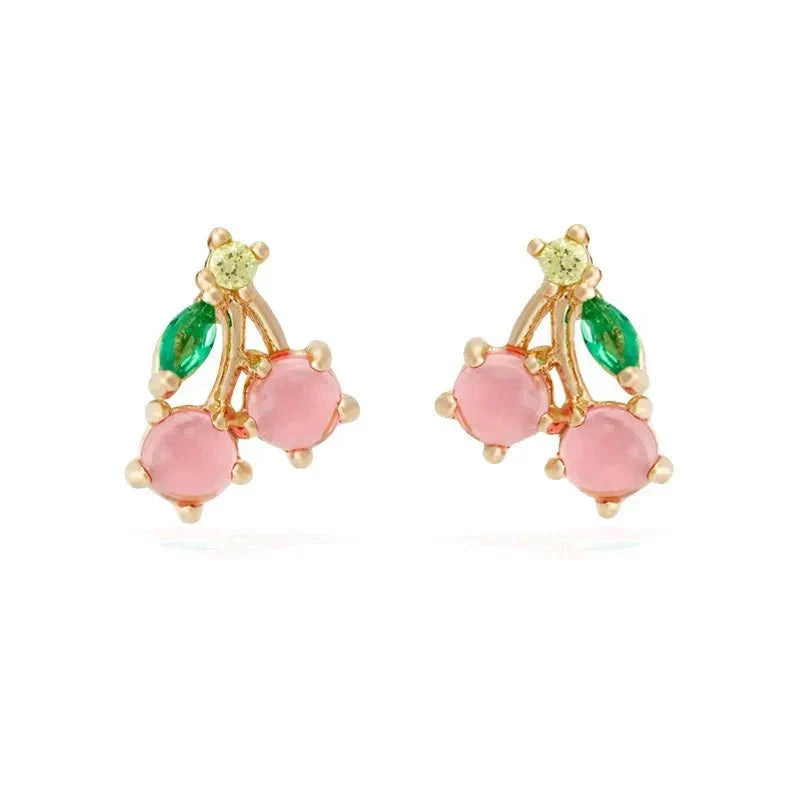 Zierliche Obst Hoop & Stud Ohrringe