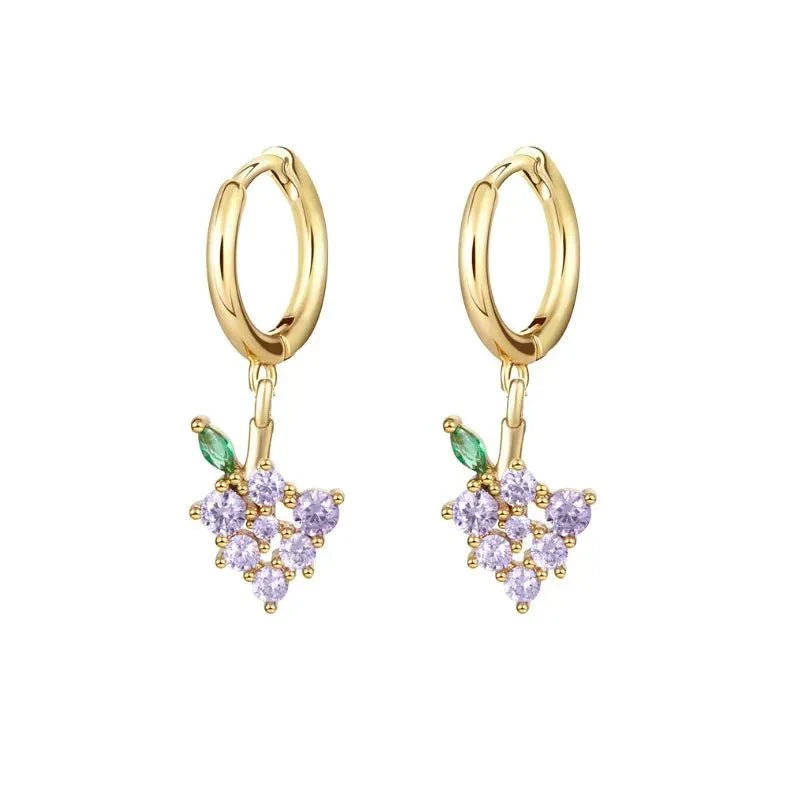 Zierliche Obst Hoop & Stud Ohrringe