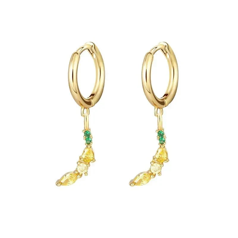 Zierliche Obst Hoop & Stud Ohrringe