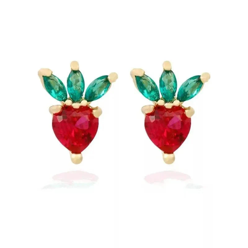 Zierliche Obst Hoop & Stud Ohrringe