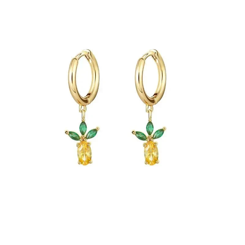 Zierliche Obst Hoop & Stud Ohrringe