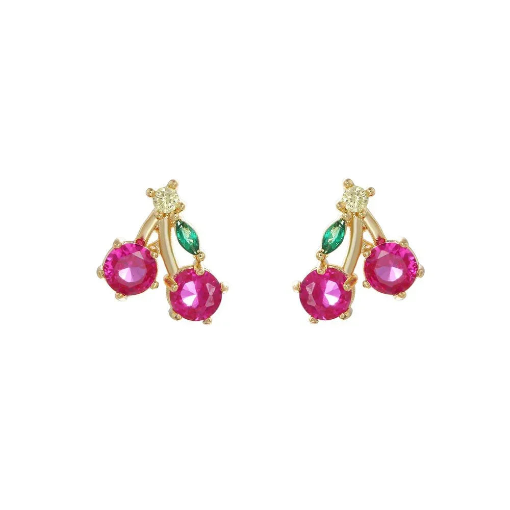 Zierliche Obst Hoop & Stud Ohrringe